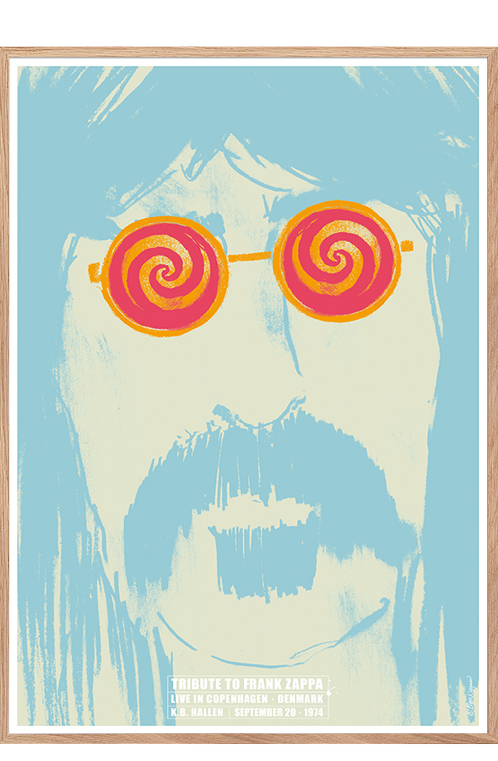 Poster with Frank Zappa - Finn Nygaard Permild Rosengreen