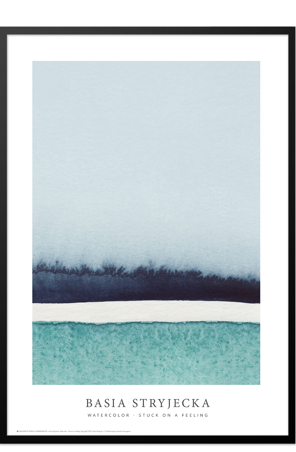 Watercolor · on a feeling - blue/turkise. Plakat 50 x 70 cm.