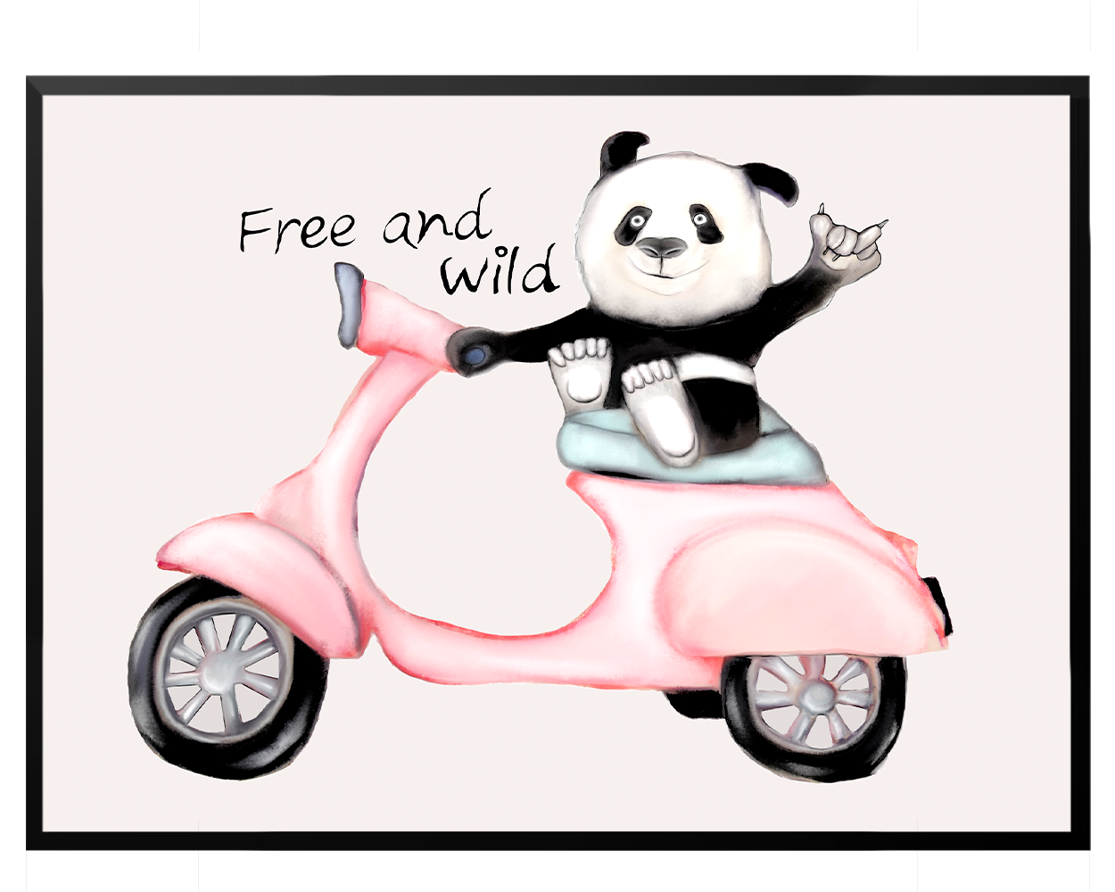 Panda på scooter - med Permild & Rosengreen