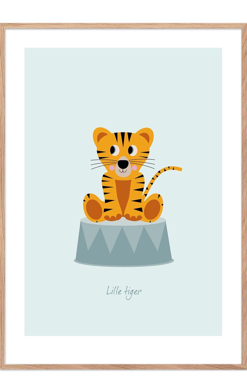 nødvendig Zoo om natten overfladisk Børneplakat med tiger i cirkus (Blå) - Plakater - Permild & Rosengreen