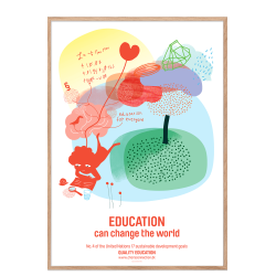 Alle 17 FN's verdensmlsplakater med ramme