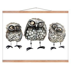 Tre ugler - Plakat med dyr