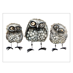 Tre ugler - Plakat med dyr