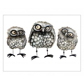 Tre ugler - Plakat med dyr