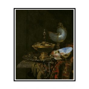 Kalb, Prager Stillleben mit Holbein-Schale, Nautilus und Glaspokal und Obstschale