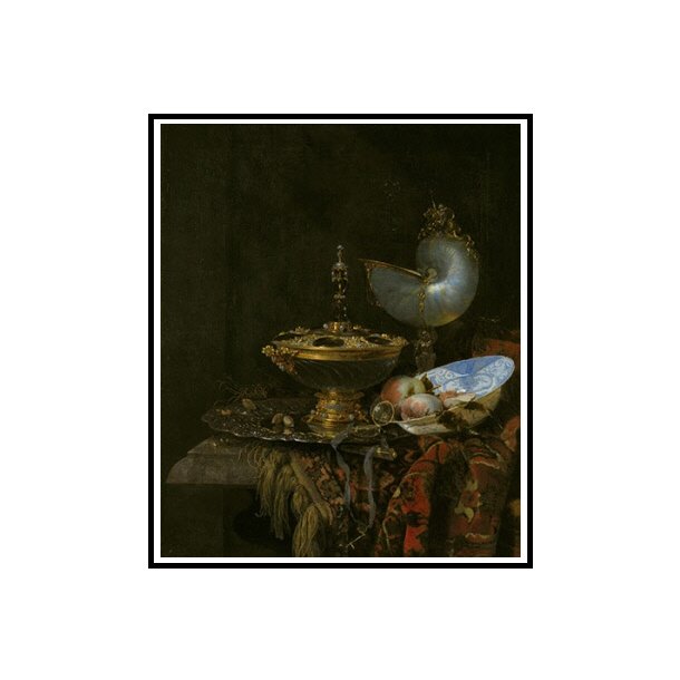 Kalb, Prager Stillleben mit Holbein-Schale, Nautilus und Glaspokal und Obstschale