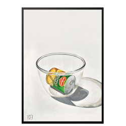 Poster with canned pineapple