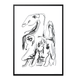 Asger Jorn. Sort/hvidt litografisk motiv