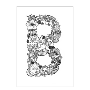 B - Buchstabe doodle