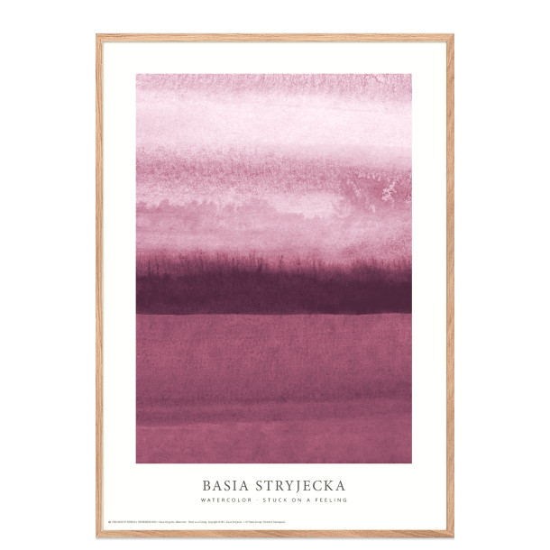 Watercolor  Stuck on a feeling - Bordeaux