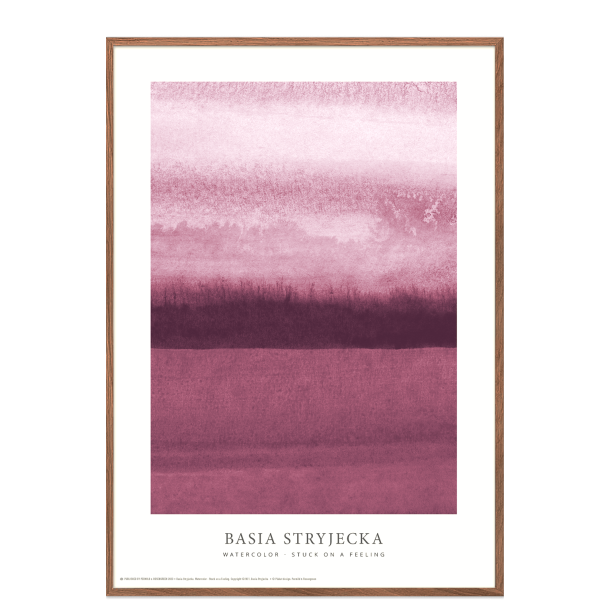 Watercolor  Stuck on a feeling - Bordeaux