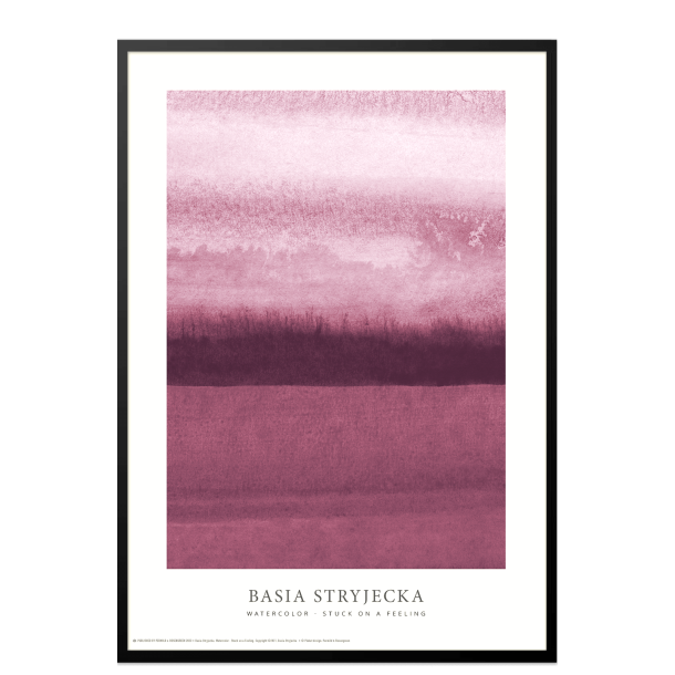 Watercolor  Stuck on a feeling - Bordeaux