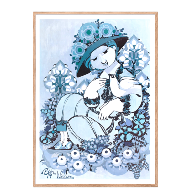 Bjrn Wiinblad plakat. Blue Lady