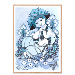 Bjrn Wiinblad plakat. Blue Lady