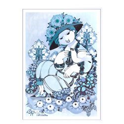 Bjrn Wiinblad plakat. Blue Lady