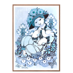 Bjrn Wiinblad plakat. Blue Lady