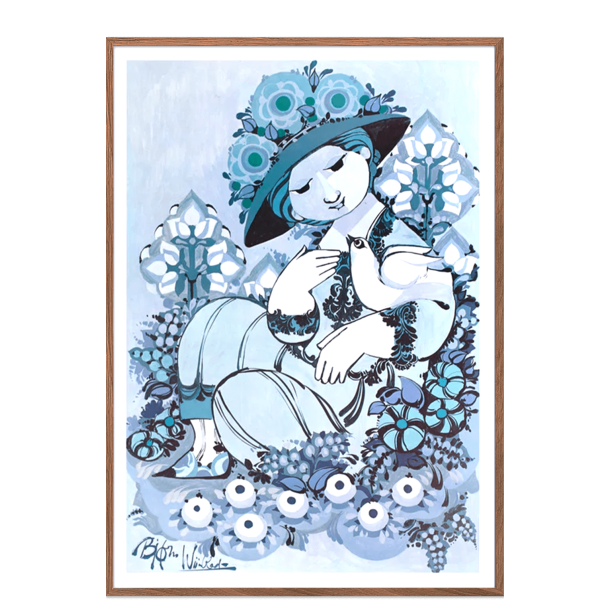 Bjrn Wiinblad plakat. Blue Lady