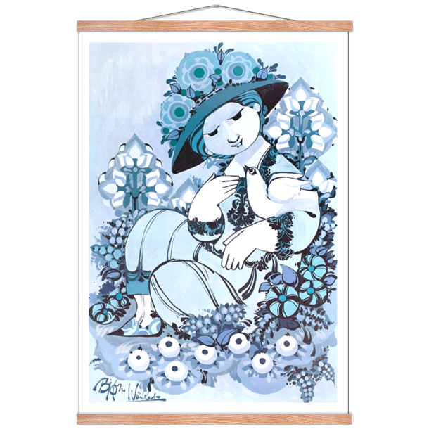 Bjrn Wiinblad plakat. Blue Lady