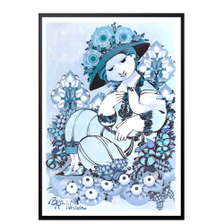 Bjrn Wiinblad plakat. Blue Lady