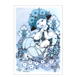 Bjrn Wiinblad plakat. Blue Lady