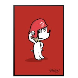 Hunden Ib som brandmand