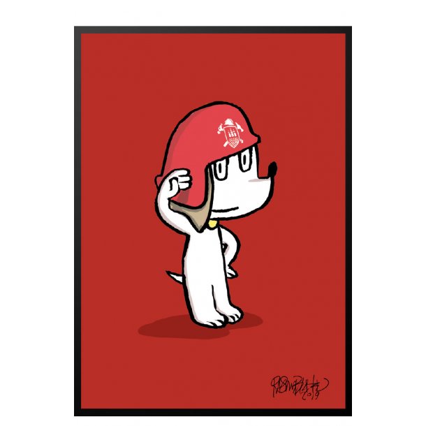 Hunden Ib som brandmand