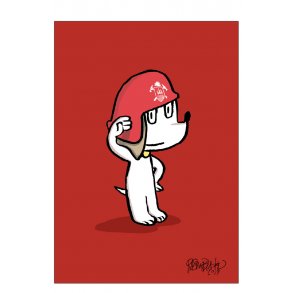 Hunden Ib als Feuerwehrmann