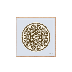 Spitze. Braun und hellblau