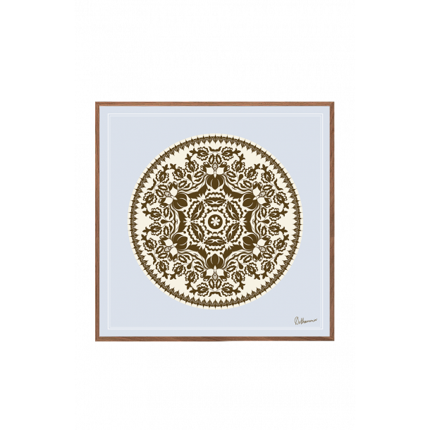 Lace. Brown and light blue