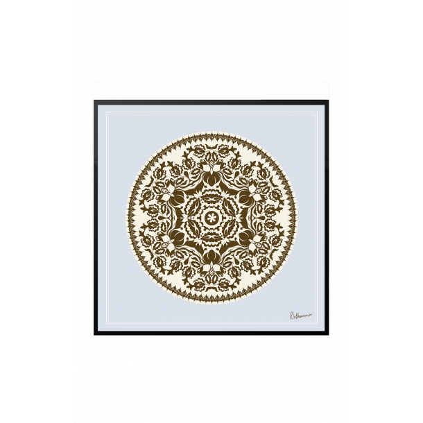 Lace. Brown and light blue