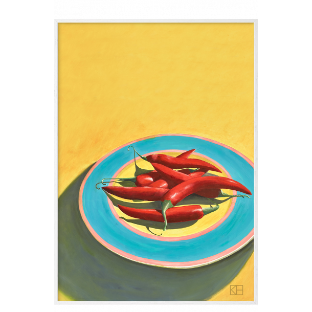 Plakat med chilier 