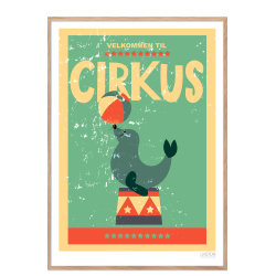 Cirkusplakat med slve. Brneplakat.