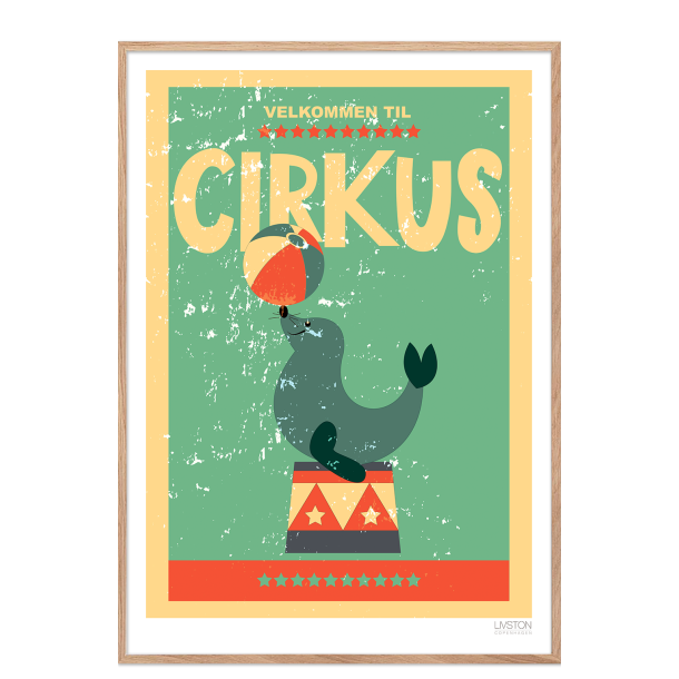 Cirkusplakat med slve. Brneplakat.