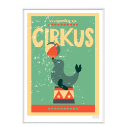 Cirkusplakat med slve. Brneplakat.