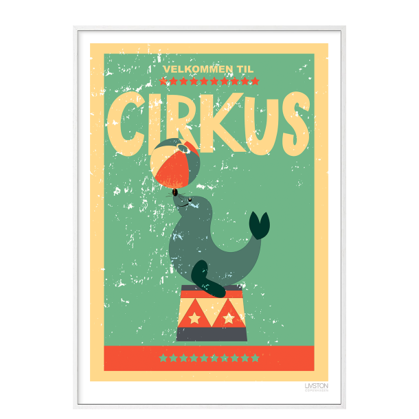 Cirkusplakat med slve. Brneplakat.