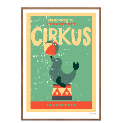 Cirkusplakat med slve. Brneplakat.