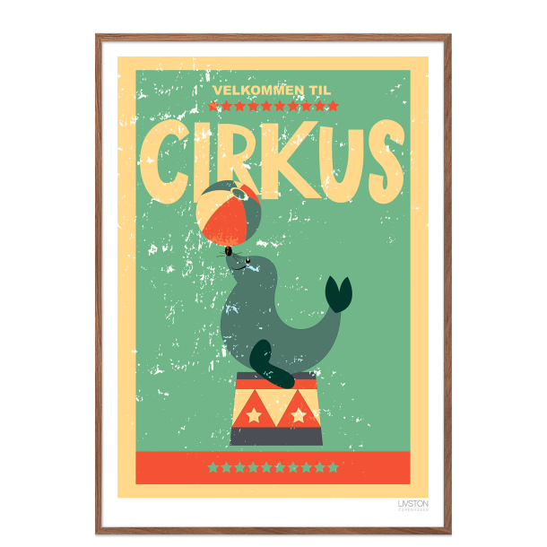 Cirkusplakat med slve. Brneplakat.