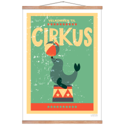 Cirkusplakat med slve. Brneplakat.