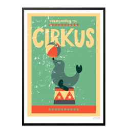 Cirkusplakat med slve. Brneplakat.