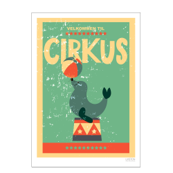 Cirkusplakat med slve. Brneplakat.