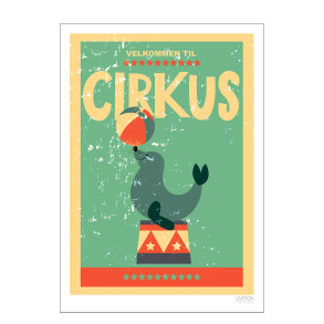 Cirkusplakat med slve. Brneplakat.