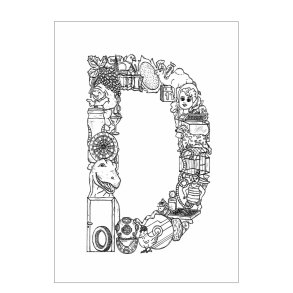 D - Buchstabe doodle