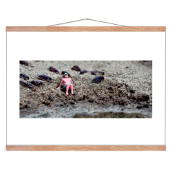 Dukke mand p strand. Fotokunst. Fotoplakat.