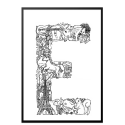 E - Bogstav doodle