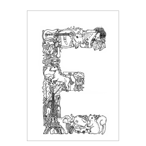 E - Buchstabe doodle