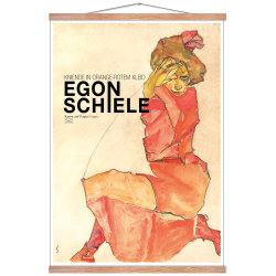 Egon Schiele. Kneeling Female in Orange-Red Dress