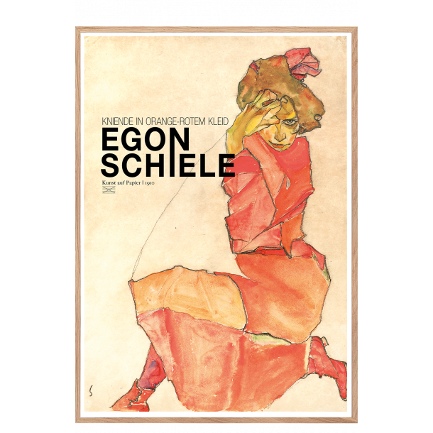 Egon Schiele. Kniende in orange-rotem Kleid