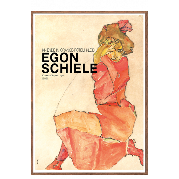 Egon Schiele. Kniende in orange-rotem Kleid