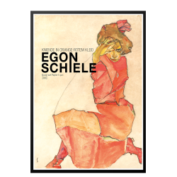 Egon Schiele. Kneeling Female in Orange-Red Dress