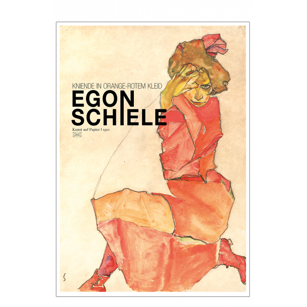 Egon Schiele. Kniende in orange-rotem Kleid
